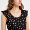 Top boutonn&eacute; d&eacute;tails dentelle noir femme