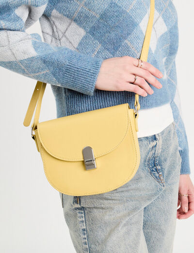Sac besace jaune pastel femme
