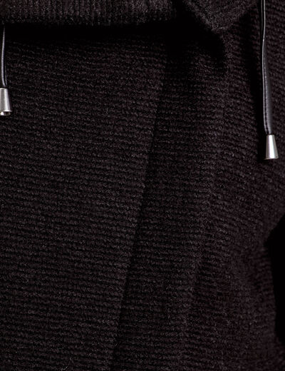 Manteau cintré asymétrique noir femme