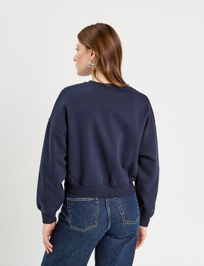 Sweat oversize bleu marine femme