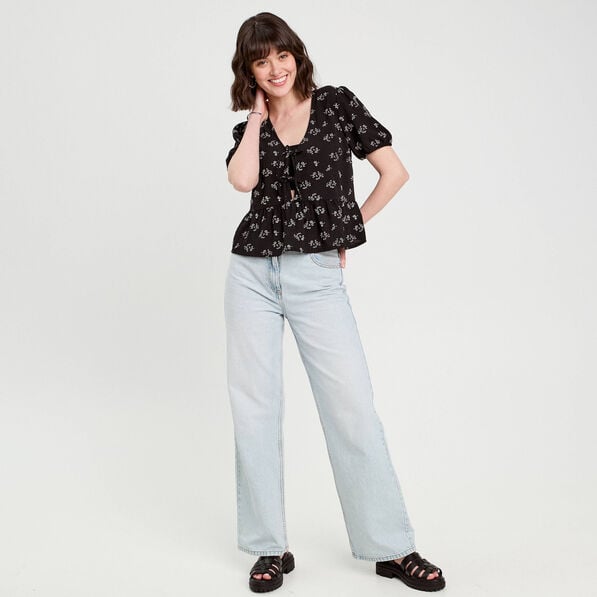 blouse noeuds devant noir femme Blouse noeuds devant noir femme