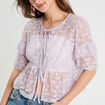 Blouse dentelle nouée parme femme