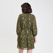 Robe chemise &eacute;vas&eacute;e ceintur&eacute;e vert kaki femme