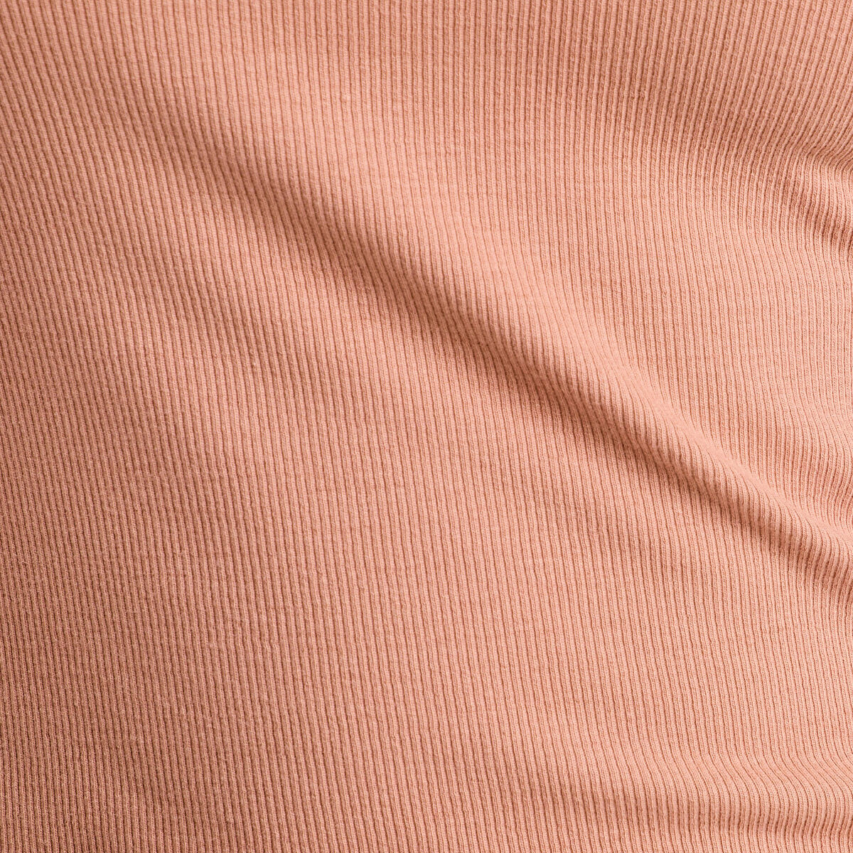 T-shirt manches longues côtelé vieux rose femme