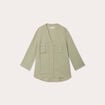Chemise manches 3/4 contenant du lin vert kaki femme