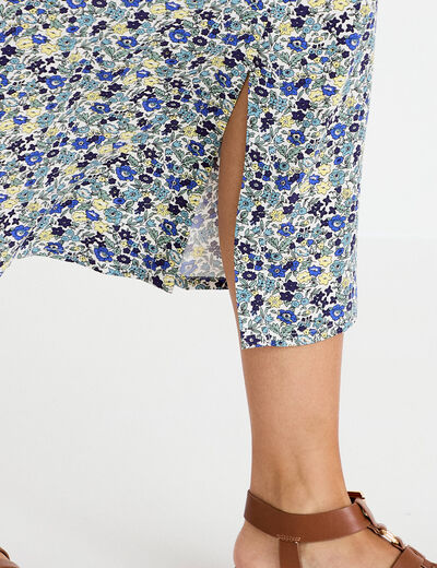 Jupon &eacute;vas&eacute; longueur maxi blanc femme