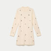 Robe pull droite manches longues sable femme