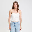 Bustier cintré sans manches ecru femme