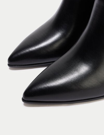 Bottes aspect daim noir femme