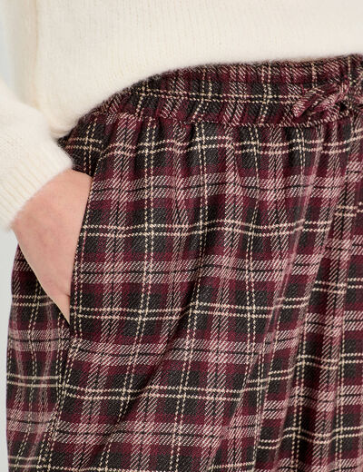 Pantalon large bordeaux femme