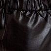 Short large taille haute en similicuir noir femme