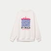 Sweat col rond manches longues ecru femme