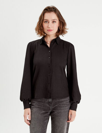 Chemise manches longues noir femme