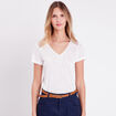 T-shirt manches courtes ecru femme