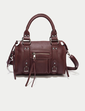 Sac port&eacute; main bordeaux femme