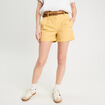 Short chino ceinturé jaune clair femme