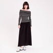 Robe longue effet 2-en-1 col bardot blanc femme