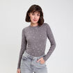 T-shirt manches longues gris foncé femme