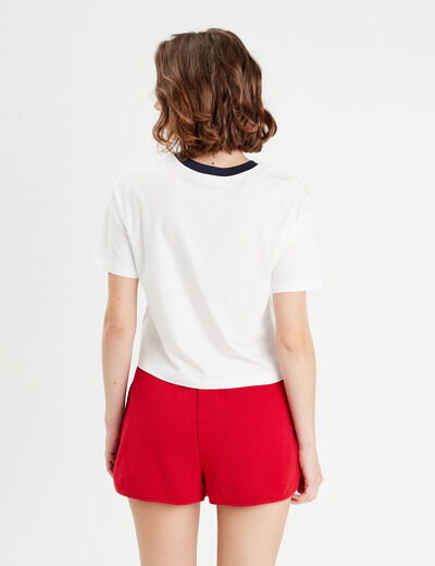 T-shirt manches courtes blanc femme