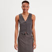 Veston sans manches gris femme