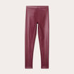 Legging simili cuir marron femme