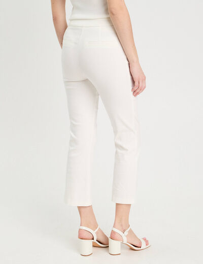 Pantalon large fluide ecru femme