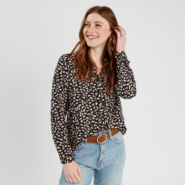 chemise manches longues noir femme Chemise manches longues noir femme