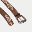 Ceinture brod&eacute;e marron fonc&eacute; femme