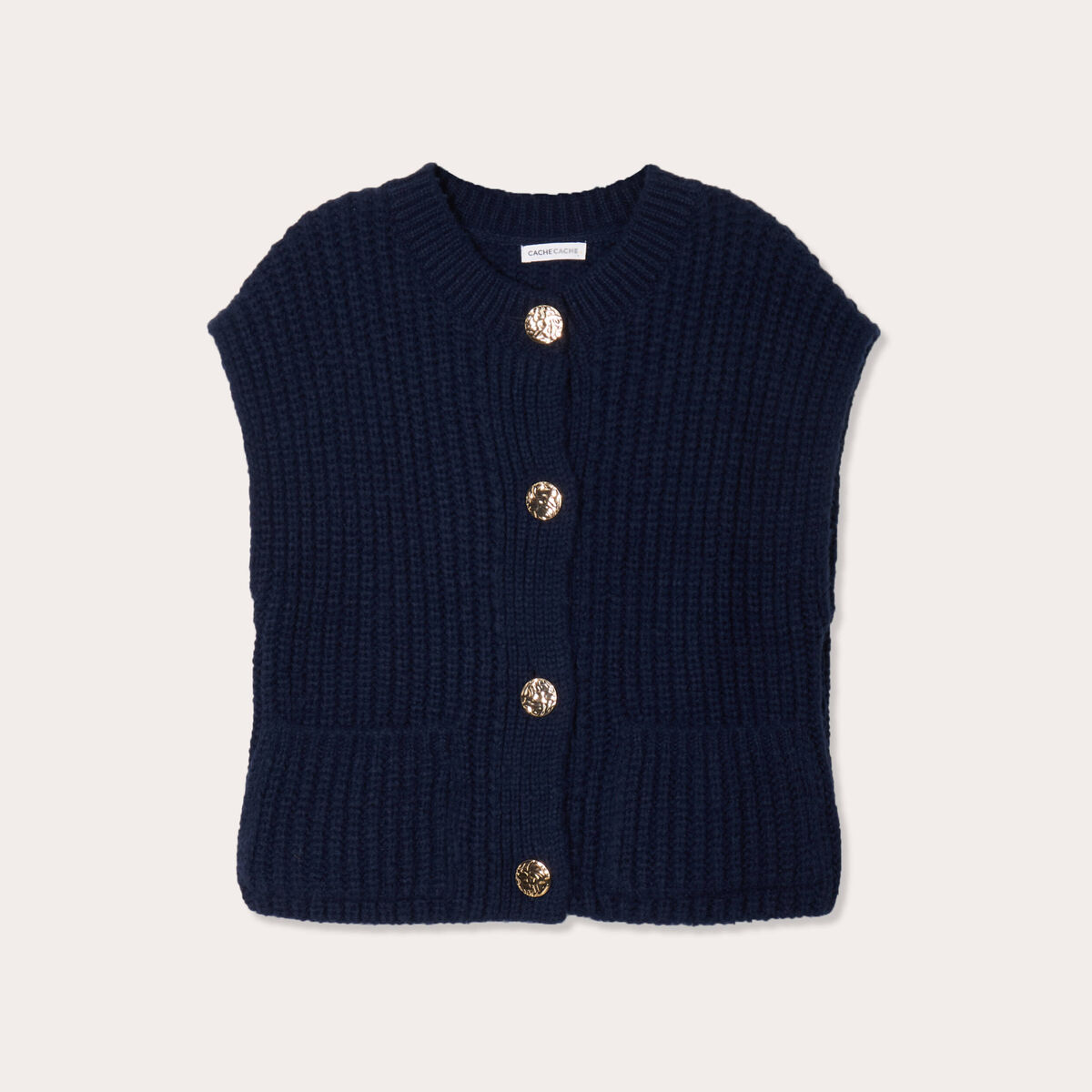 Gilet sans manches bleu marine femme