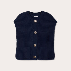 Gilet sans manches bleu marine femme