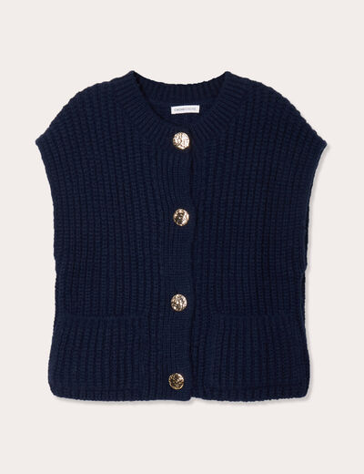 Gilet sans manches bleu marine femme