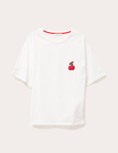T-shirt manches courtes ecru femme