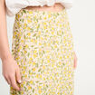 Jupe midi droite boutonnée blanc femme