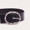 Ceinture boucle martelée noir femme