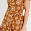 Robe chemise droite camel femme