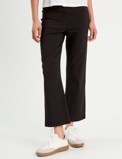 Pantalon large fluide noir femme