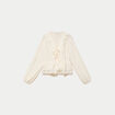 Blouse col v manches longues ecru femme