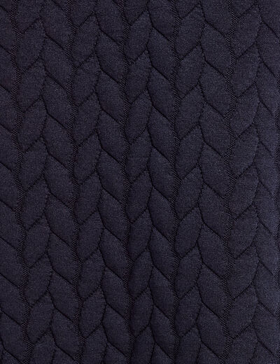 Veste matelassée nouée bleu marine femme