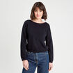 Pull col bateau bleu marine femme