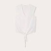 Blouse avec noeud ecru femme