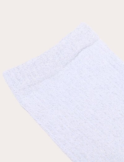 Chaussettes fils m&eacute;tallis&eacute;s couleur argent femme