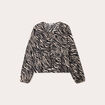 Blouse nouée manches longues noir femme