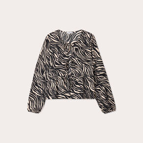 blouse nouee manches longues noir femme Blouse nouée manches longues noir femme