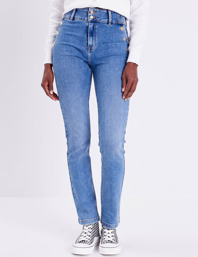 Jeans regular stretch denim double stone femme