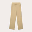 Pantalon large élastiqué beige femme