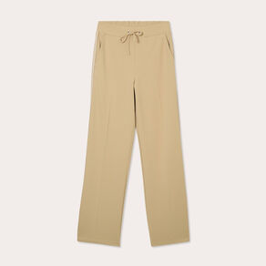 pantalon large elastique beige femme Pantalon large élastiqué beige femme