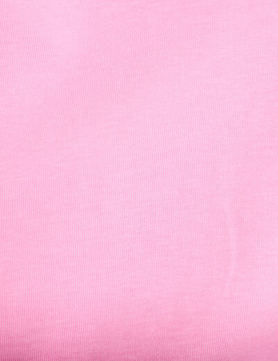 T-shirt droit col rond manches courtes rose corail femme