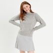 Pull col montant gris foncé femme
