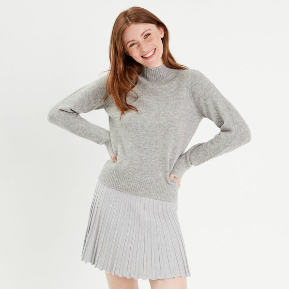 pull col montant gris fonce femme Pull col montant gris foncé femme