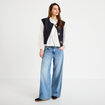 Gilet sans manches effet polaire bleu marine femme